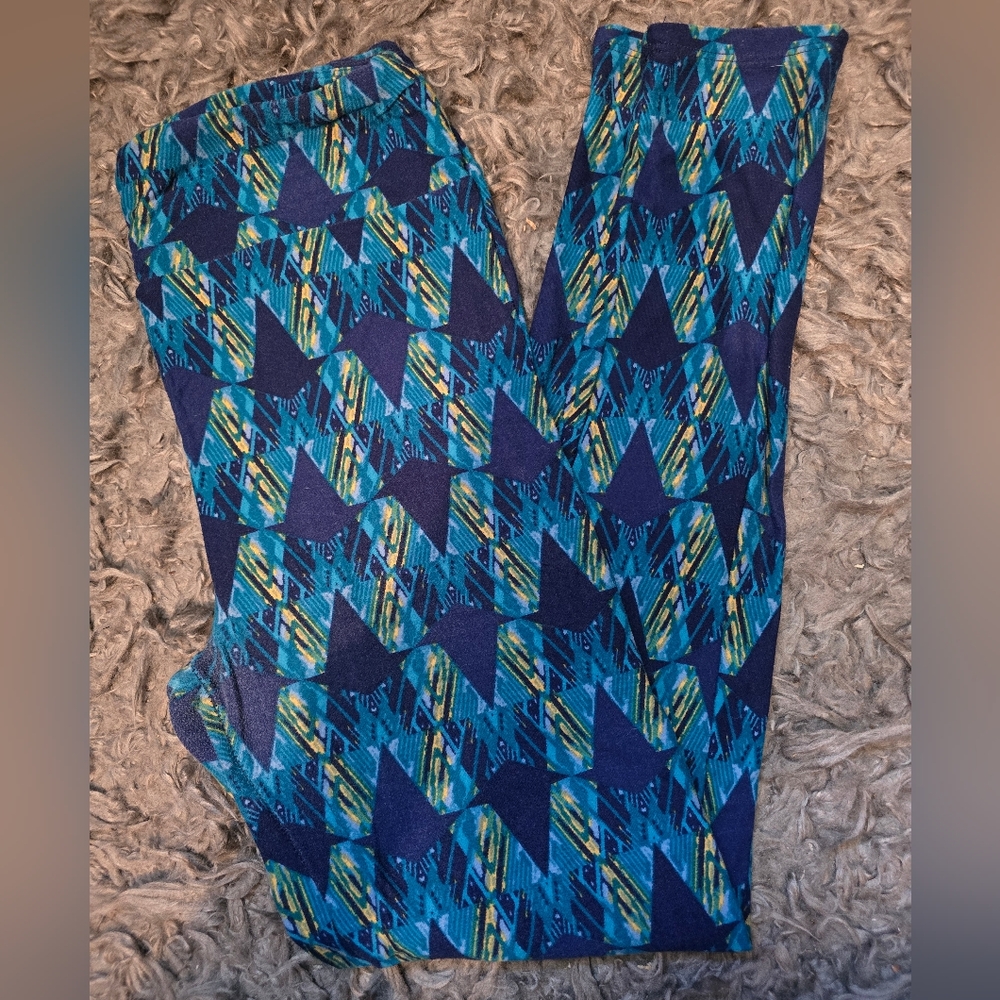 Geometric Blue Leggings
